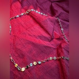 Gorgeous Gold Toned Sequin Disc Chain 17”